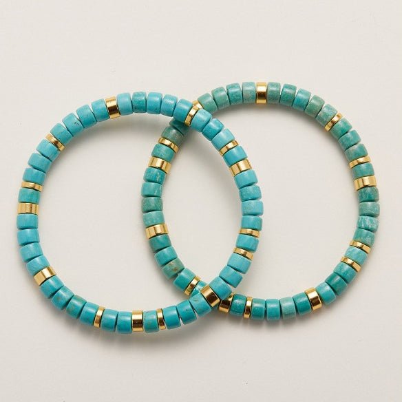 Tibetan Style Natural Green Turquoise Bracelet Direct Cut Tablet Instant Return Original Beads Da Neng Same Style Stackable