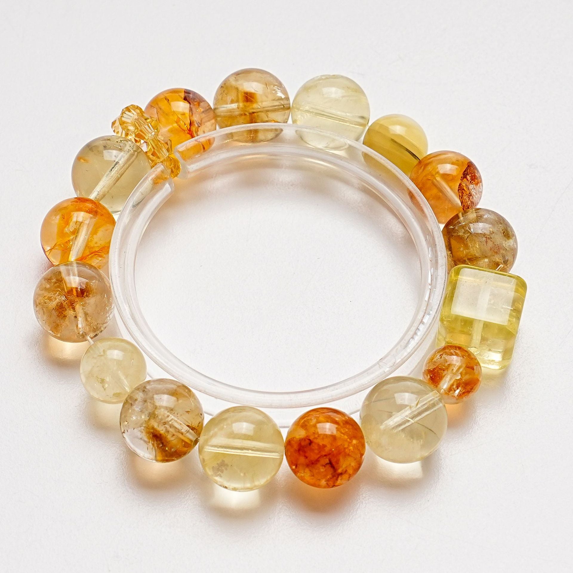 High-Quality Natural Yellow Tower Crystal Bracelet for Women Lemon Crystal Yellow Agate Flower Gold Lepidolite Fashion Bracelet