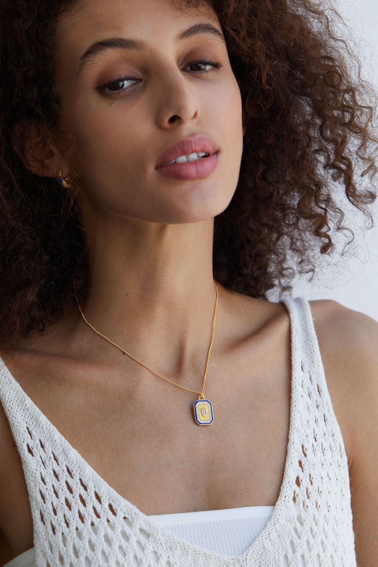 Whole Body925Silver Double-Sided Necklace Natural Lapis Lazuli Light Luxury Resin Craft Fashion Layered Wear ins Wind Clavicle Chain