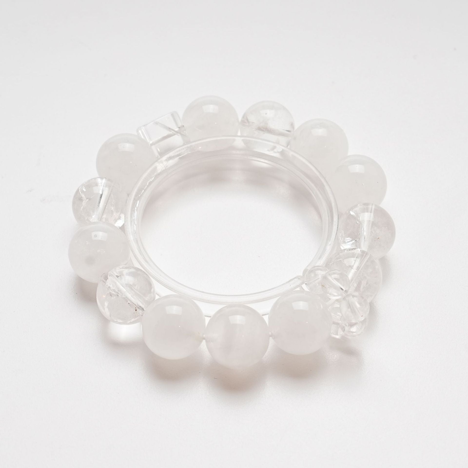 Natural White Phantom Stone Bracelet for Women Versatile White Azeztulite Crystal Bracelet