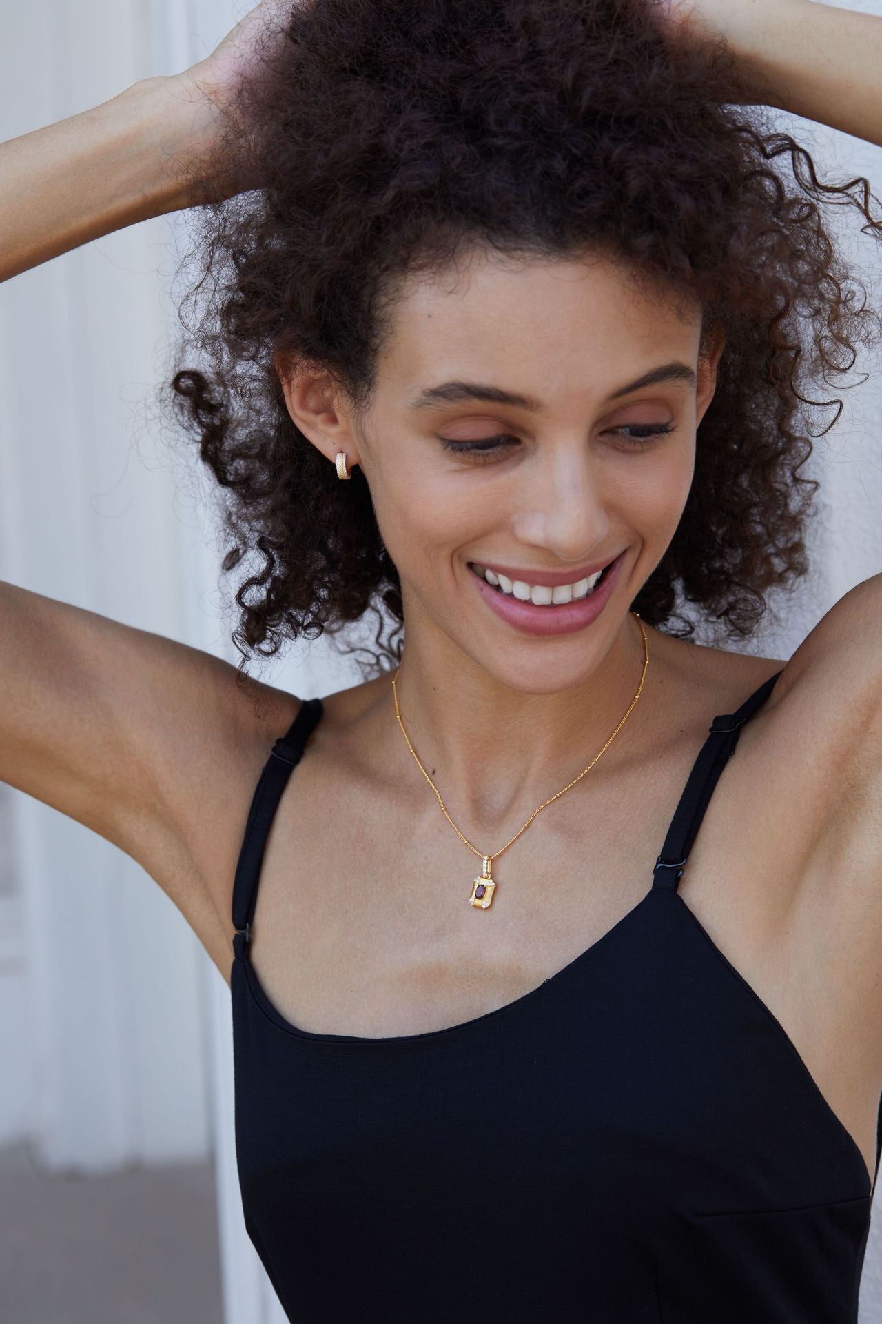 S925Silver Brushed Necklace Natural Garnet Women's Niche Light Luxury Style Pendant Bead Chain Versatile Necklace Collarbone Chain