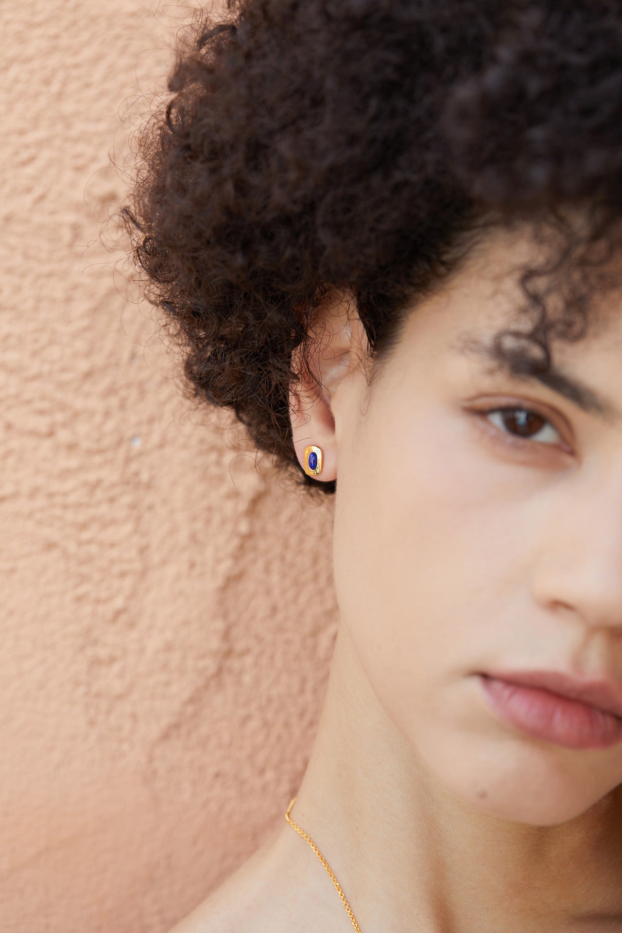 925Silver Natural Lapis Lazuli Earrings Small Exquisite Versatile Commuting Simple Earrings Niche Design Sense Women Oval