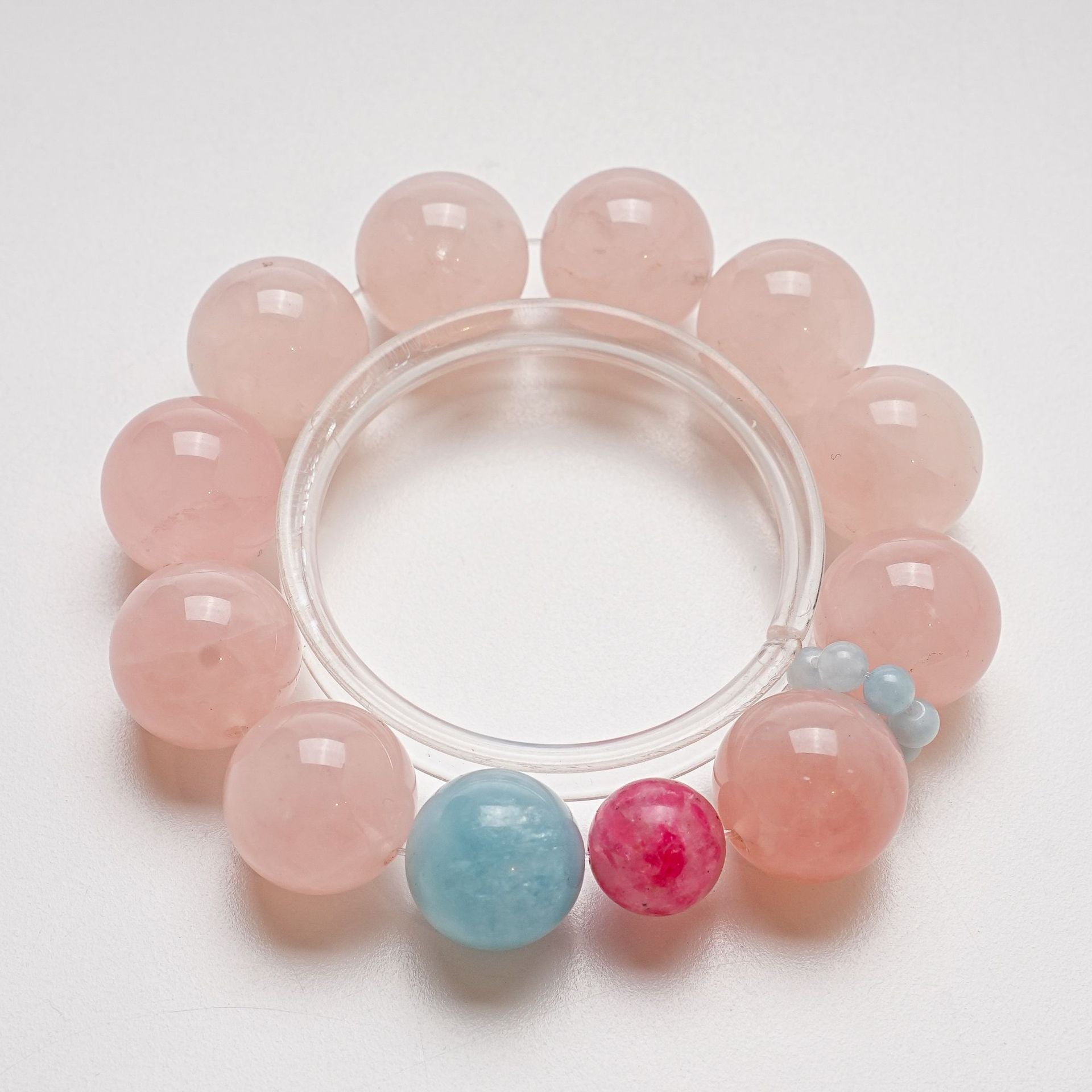 Natural Horse Pink Crystal Bracelet for Women Versatile Aquamarine Bracelet
