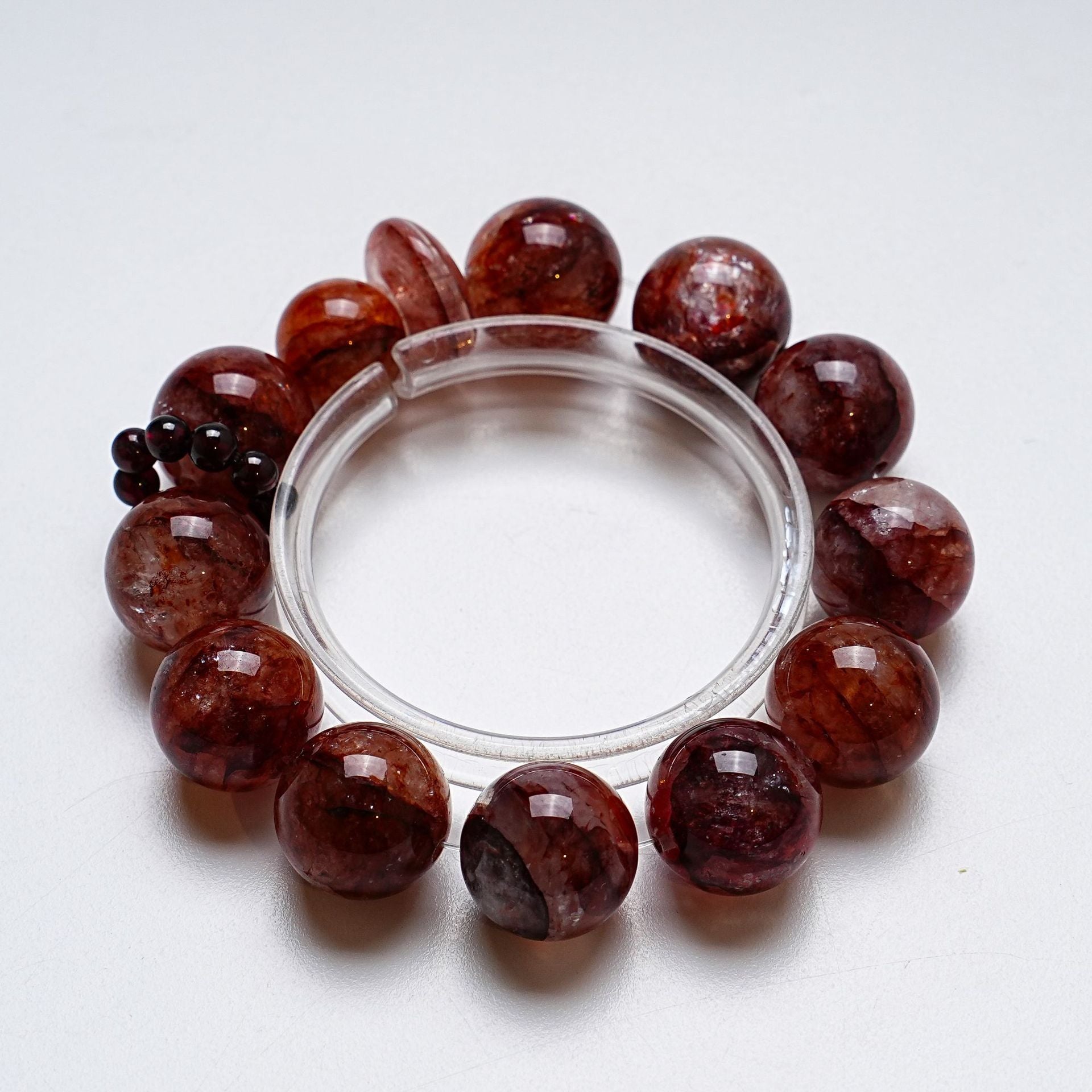 Natural Red Gum Flower Crystal Bracelet for Women Versatile Garnet Bracelet