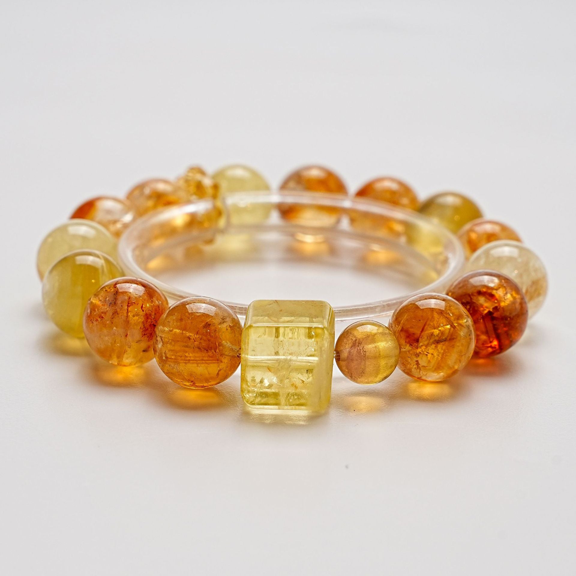 Natural High-Quality Yellow Tower Crystal Bracelet for Women Gold Lepidolite Crystal Bracelet