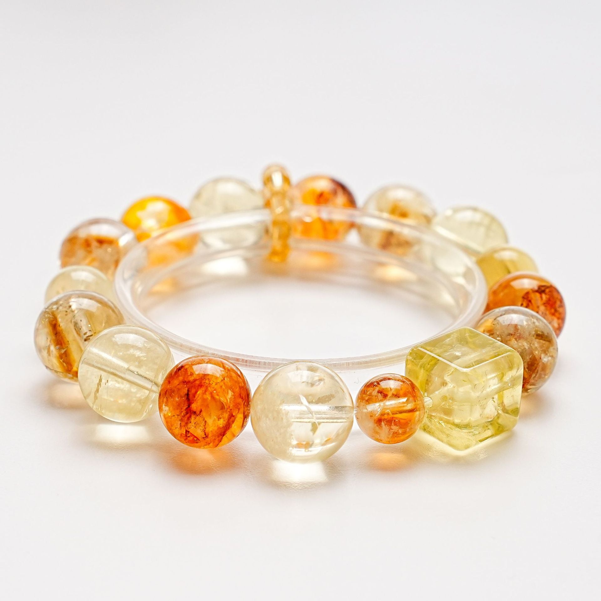 High-Quality Natural Yellow Tower Crystal Bracelet for Women Lemon Crystal Yellow Agate Flower Gold Lepidolite Fashion Bracelet