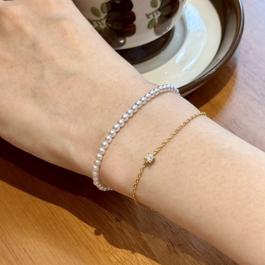 S925Full Body Pure Silver Micro Inlaid Bright Stone mini Bracelet Layered Wear Versatile Design Single Diamond Minimalist Thin Bracelet