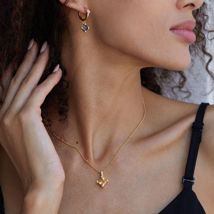 Whole Body925Silver Natural Yellow Crystal Necklace Light Luxury Design Niche Versatile Collarbone Chain Electroplated18K Gold Beaded Necklace