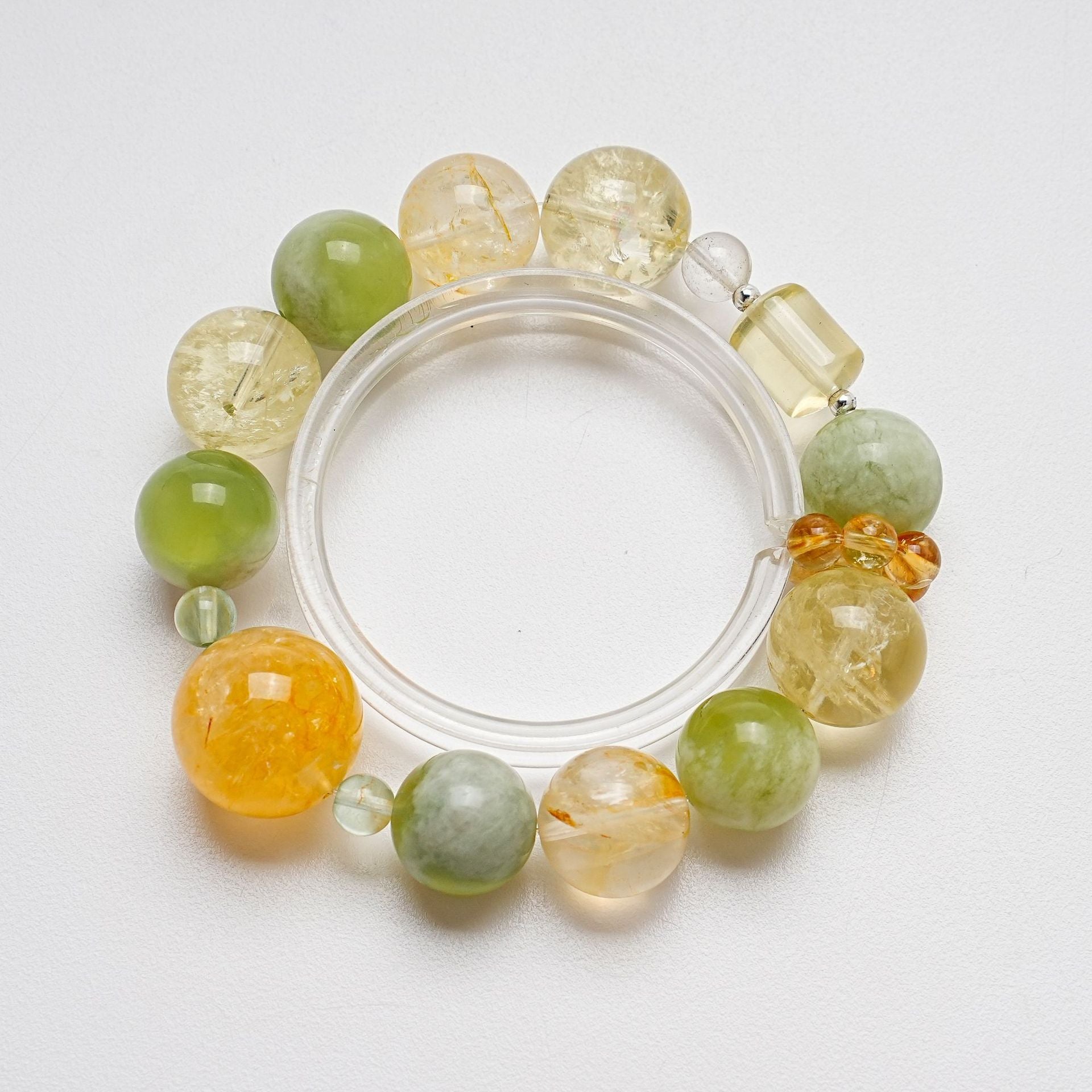 Natural Yellow Tower Crystal Bracelet for Women Yellow Gum Flower Green Milk Cap Green Fluorite White Water Lemon Crystal Bracelet