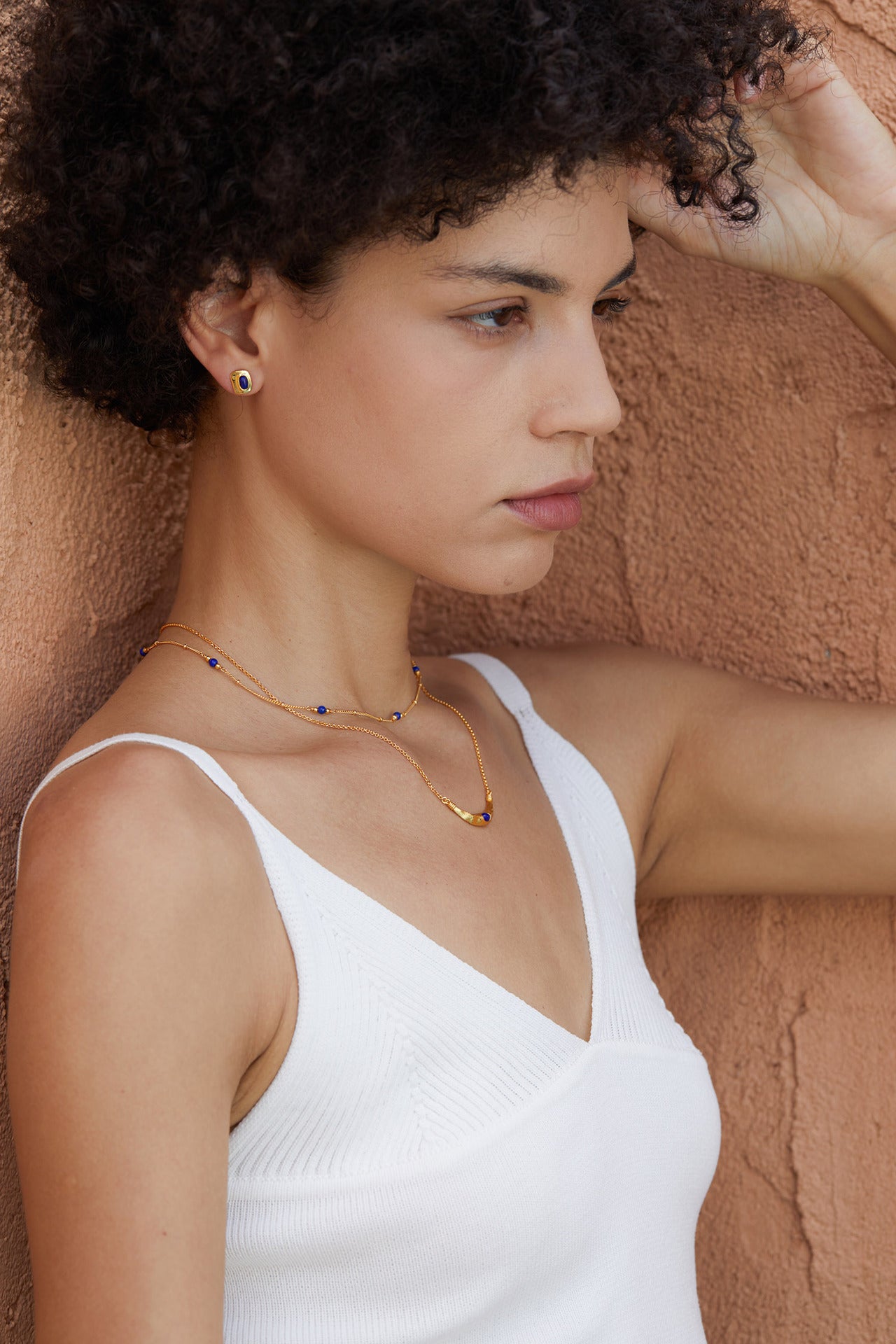 925Silver Natural Lapis Lazuli Earrings Small Exquisite Versatile Commuting Simple Earrings Niche Design Sense Women Oval