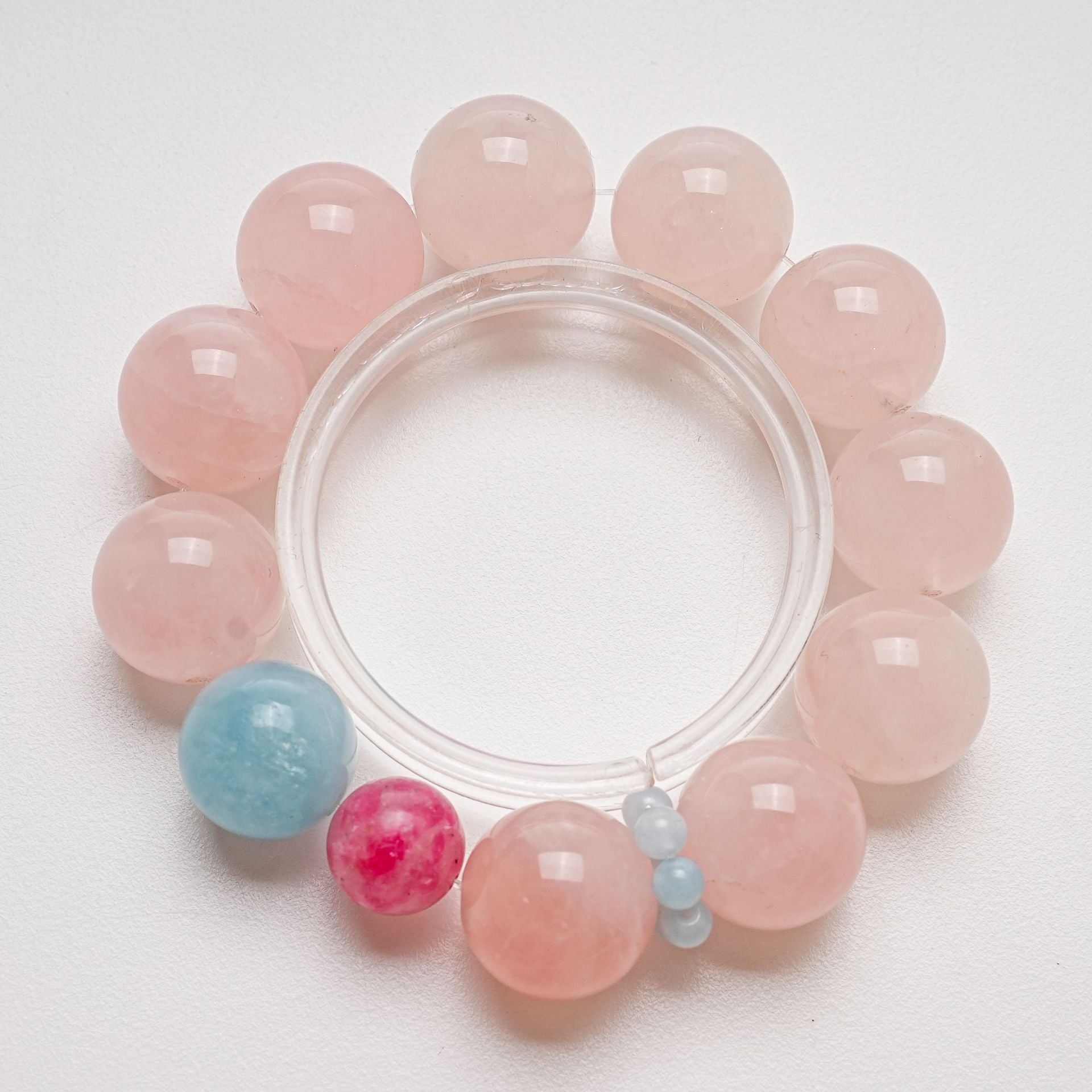 Natural Horse Pink Crystal Bracelet for Women Versatile Aquamarine Bracelet