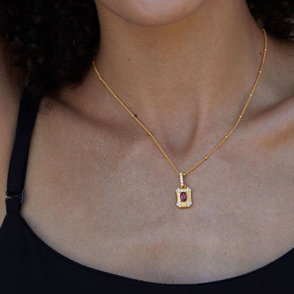 S925Silver Brushed Necklace Natural Garnet Women's Niche Light Luxury Style Pendant Bead Chain Versatile Necklace Collarbone Chain