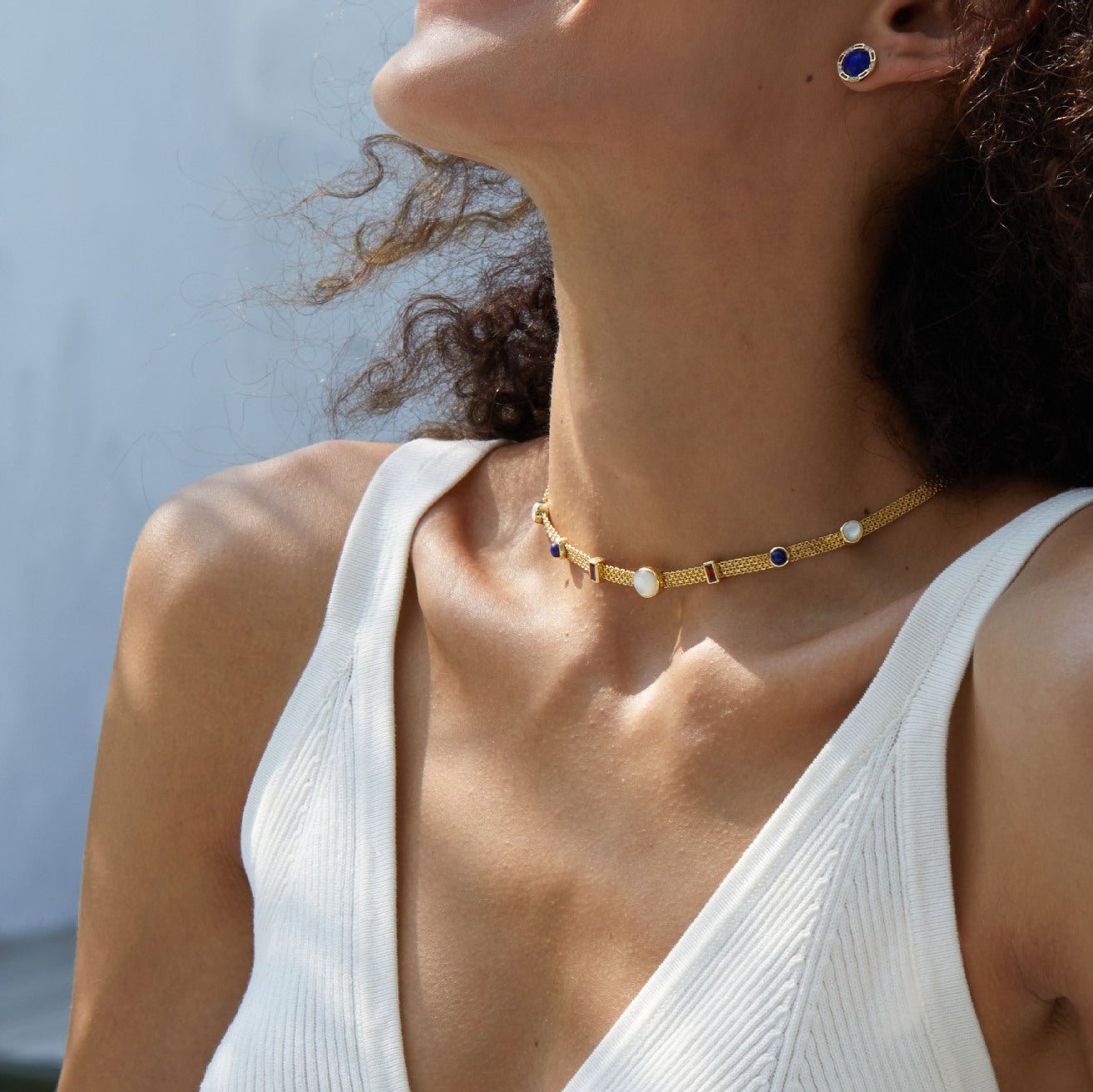 925Silver Multi-Treasure Necklace with Light Luxury Design and Heavy Craftsmanship INS Free and Easy Natural Stone Necklace Exquisite Silver Jewelry Niche Collarbone