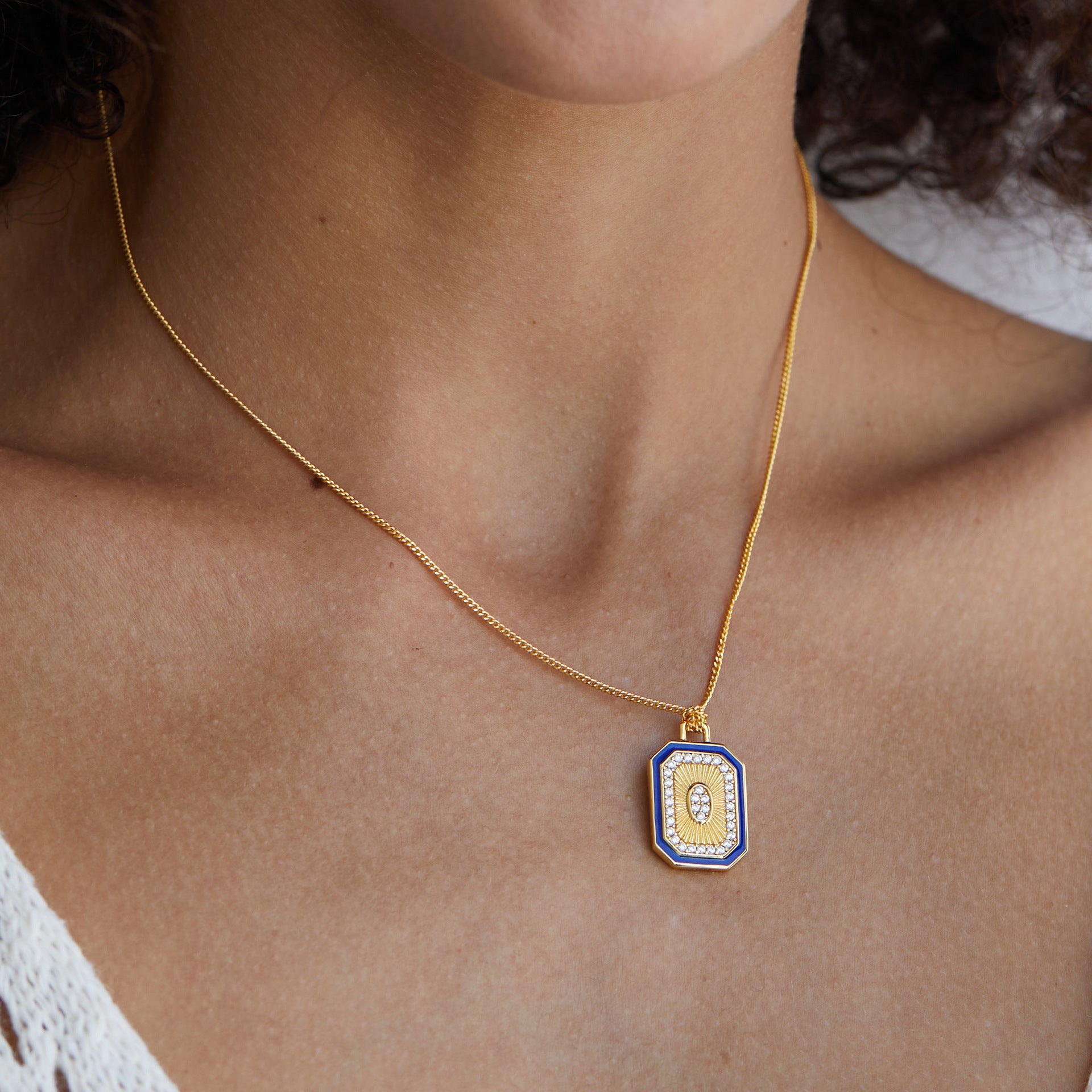 Whole Body925Silver Double-Sided Necklace Natural Lapis Lazuli Light Luxury Resin Craft Fashion Layered Wear ins Wind Clavicle Chain