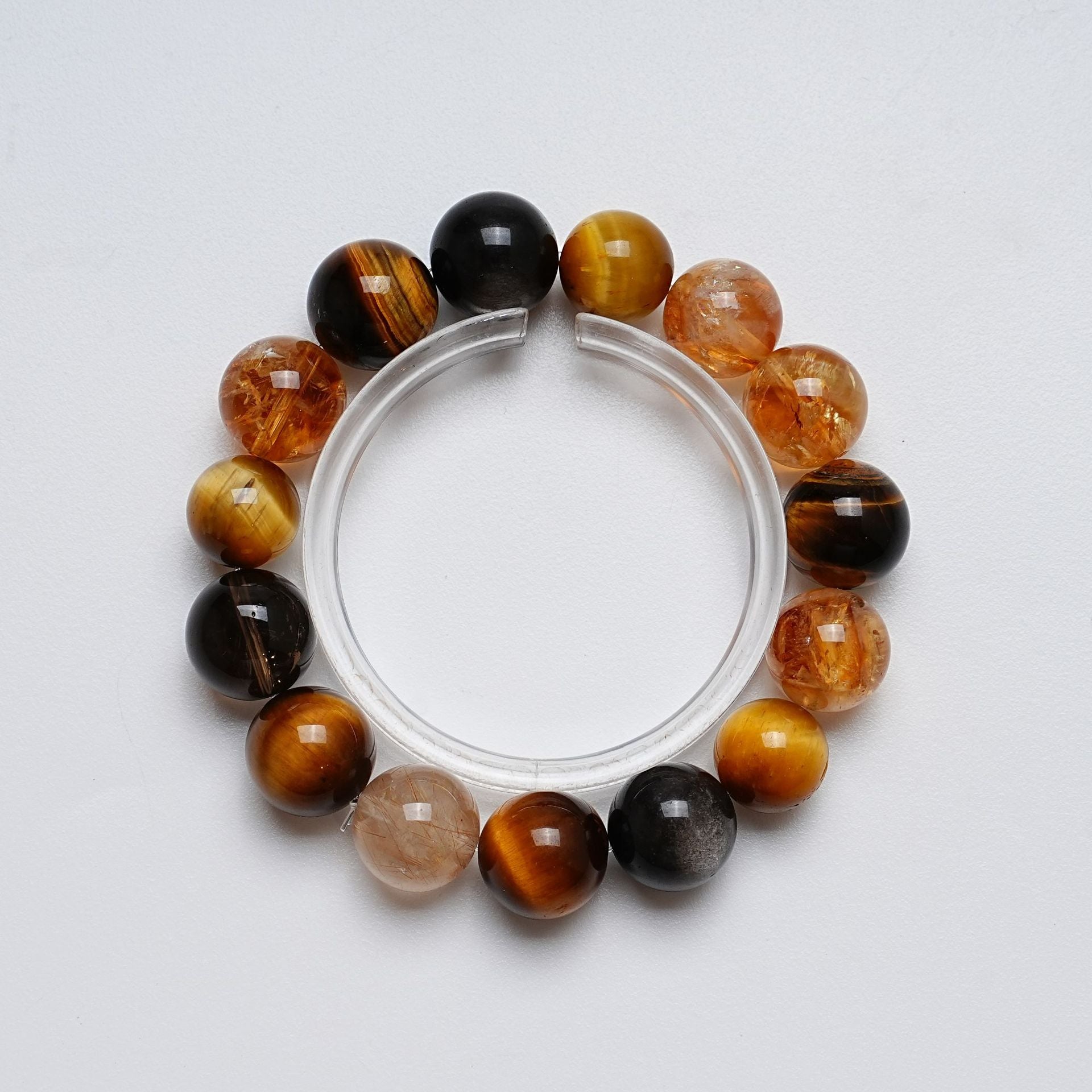 High-Quality Natural Yellow Tower Crystal Bracelet Fashion Gold Tiger Eye Hair Crystal Bracelet