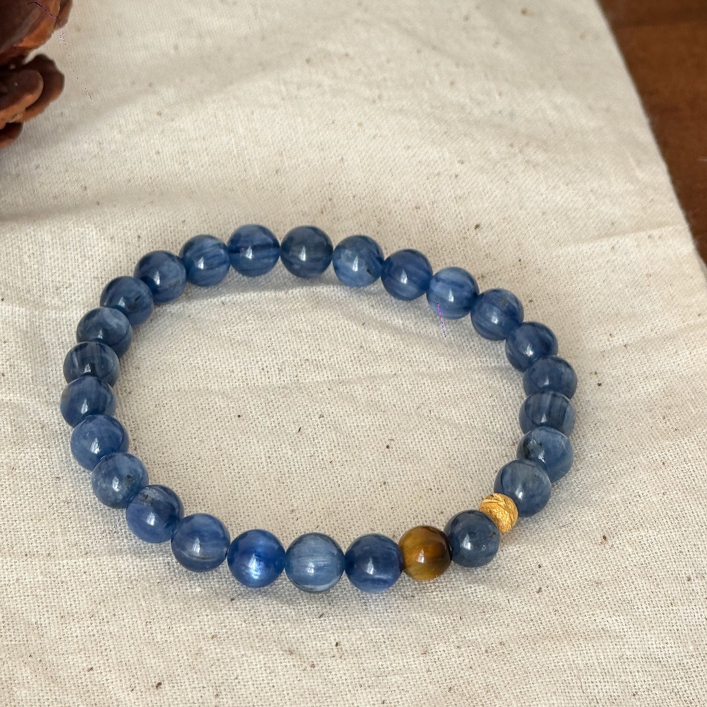 Simple Classic Natural Kuk Blue Crystal Tiger Eye Stone Bracelet Layered Versatile Design High-end Women