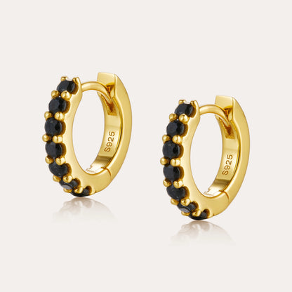 Серьги-кольца в минималистичном стиле, сочетающие желтый и черный цвета. Модные, простые и изысканные серьги. Нишевые, универсальные и нежные серебряные украшения.