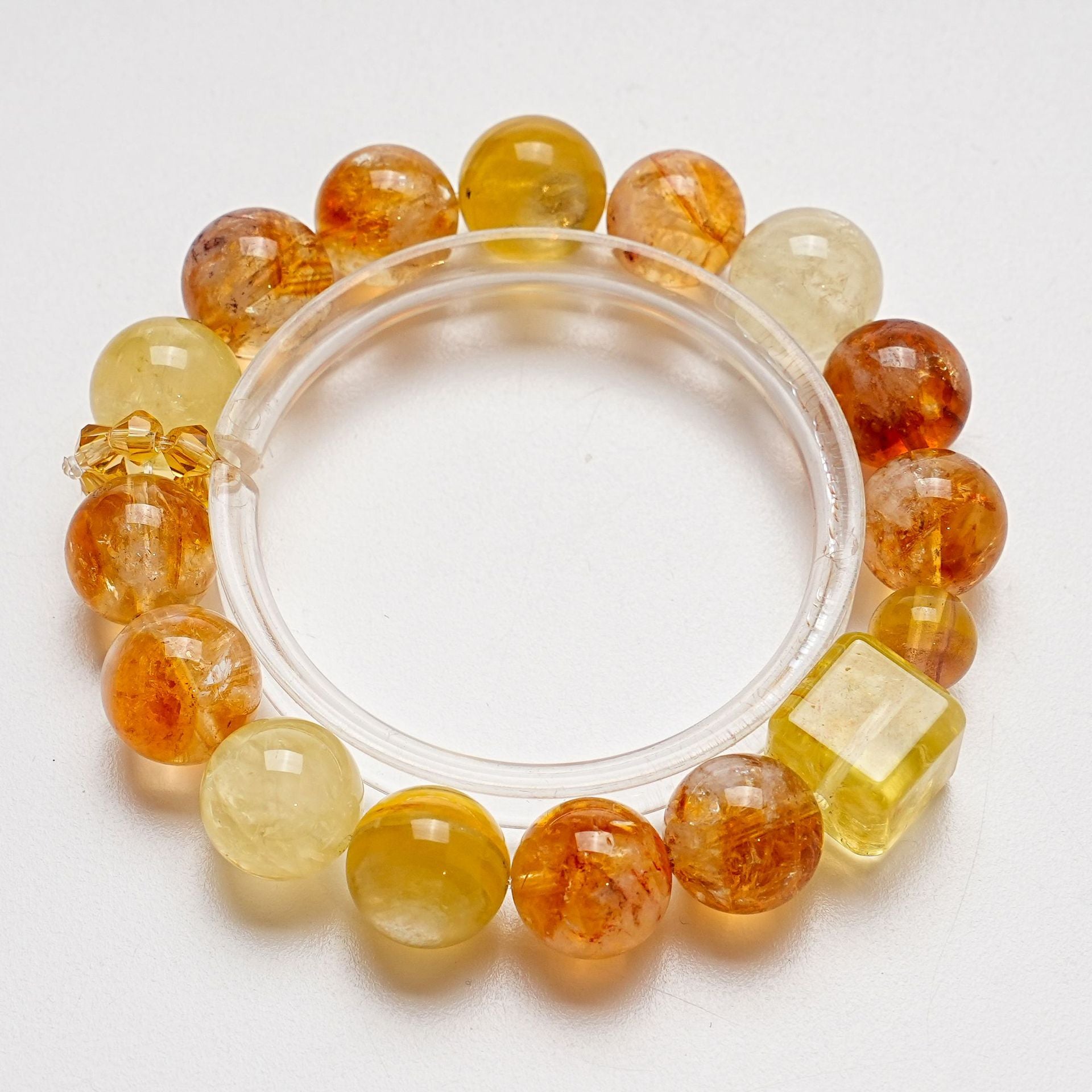 Natural High-Quality Yellow Tower Crystal Bracelet for Women Gold Lepidolite Crystal Bracelet