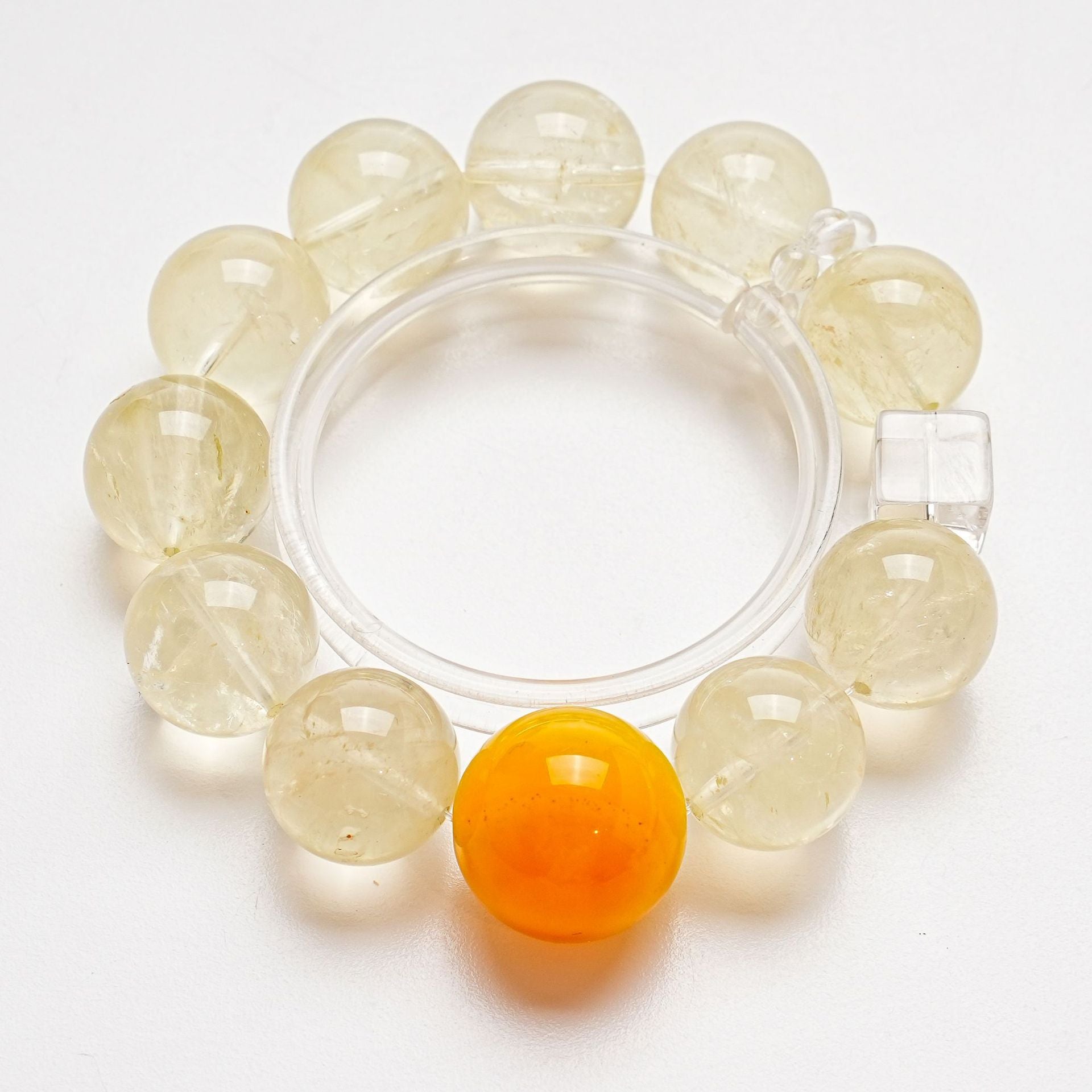 Natural White Crystal Crystal Bracelet Women's Lemon Crystal Yellow Agate High-end Bracelet