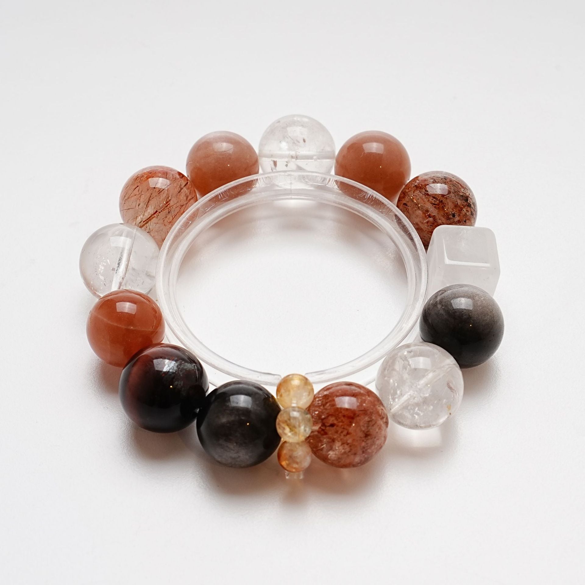 Natural Black Gold Super Seven Bracelet for Women Versatile White Crystal Orange Moonlight Bracelet