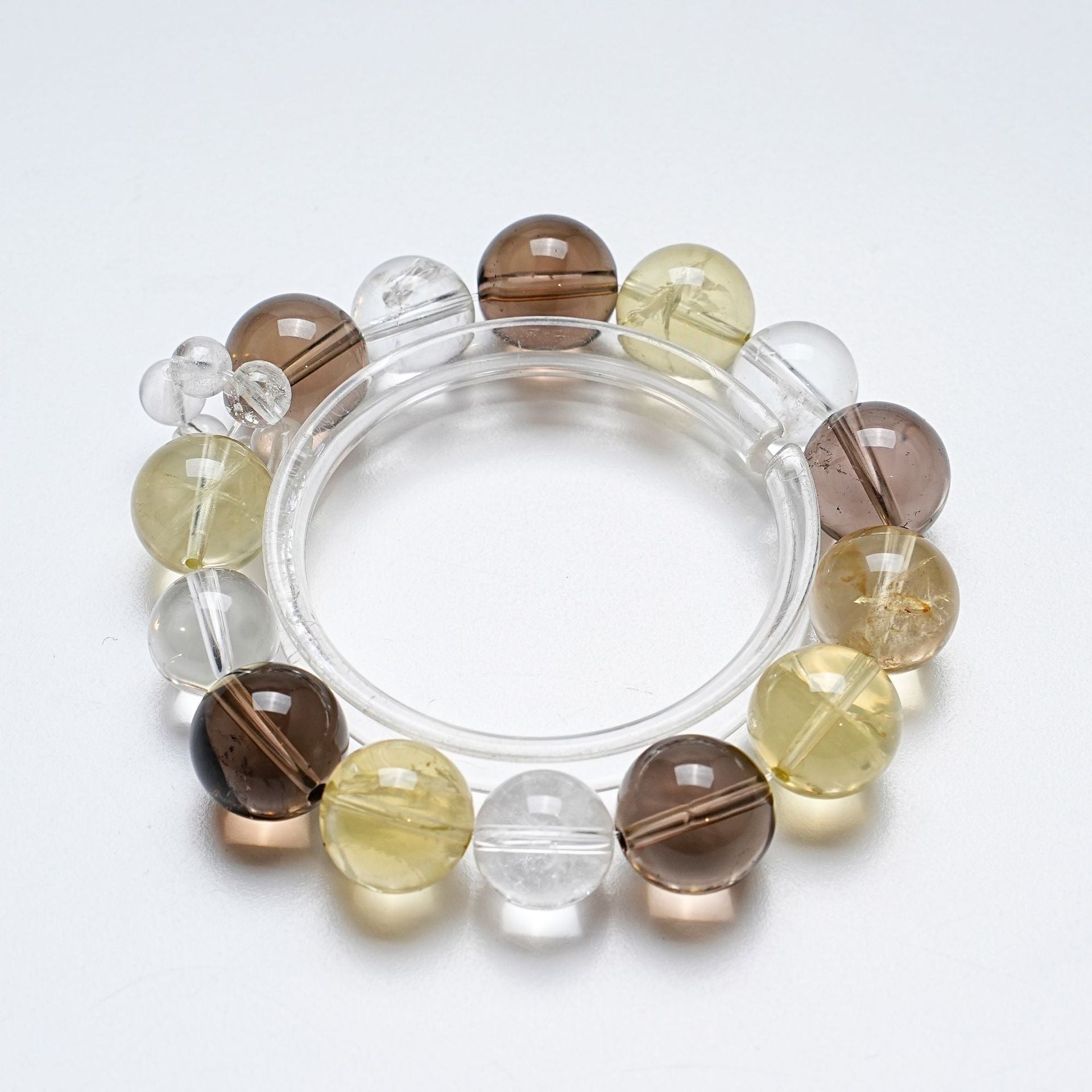 Natural Tea Crystal White Crystal Bracelet for Women Single Loop Versatile Lemon Crystal Bracelet