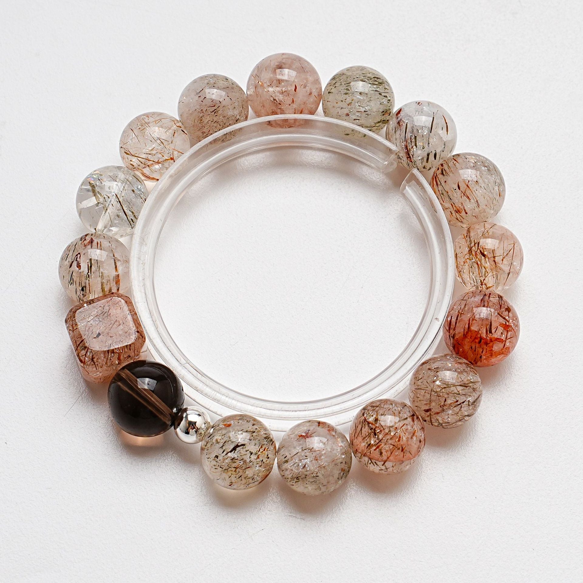 Natural Black Gold Super Seven Crystal Bracelet for Women Tea Crystal Fashionable Light Luxury Bracelet