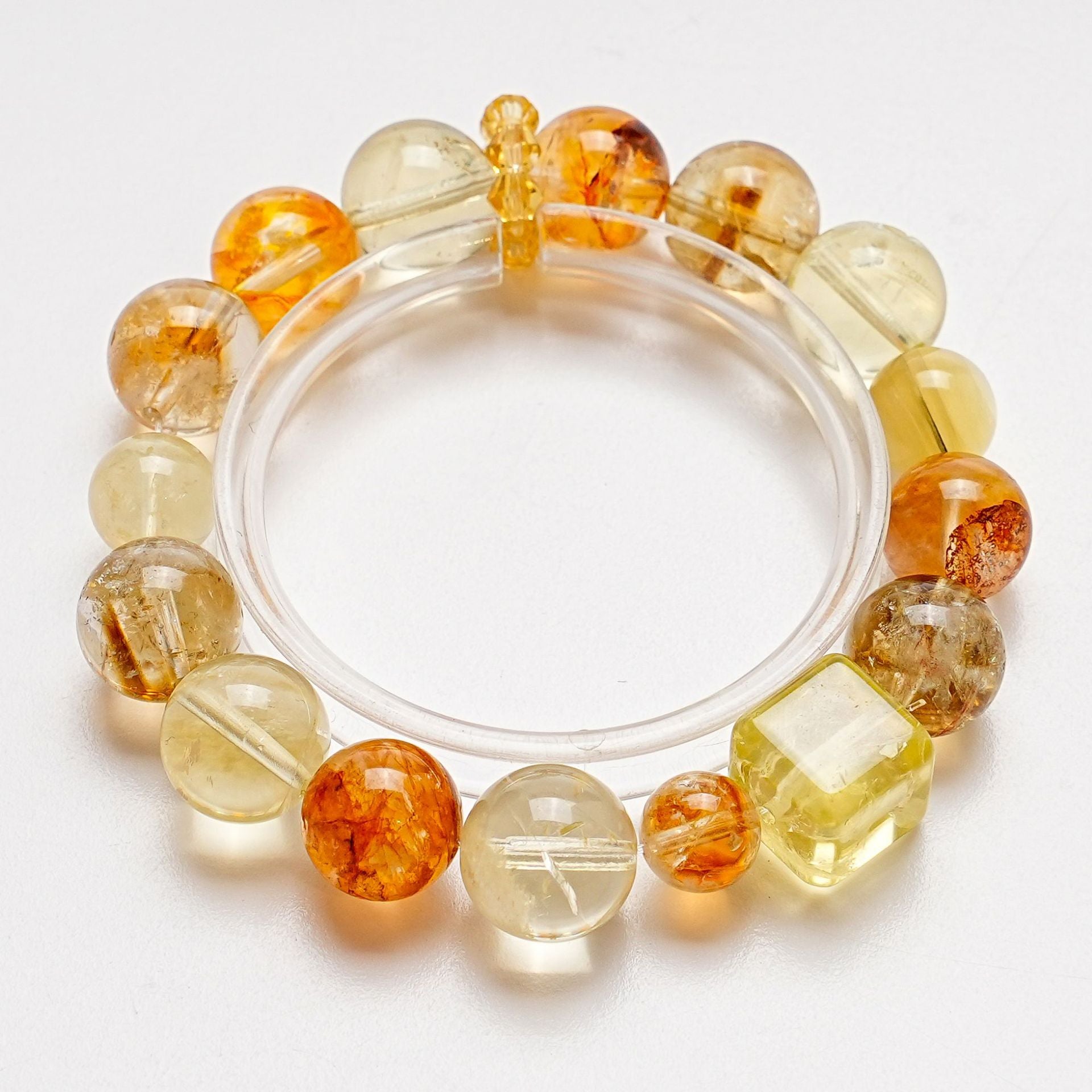 High-Quality Natural Yellow Tower Crystal Bracelet for Women Lemon Crystal Yellow Agate Flower Gold Lepidolite Fashion Bracelet