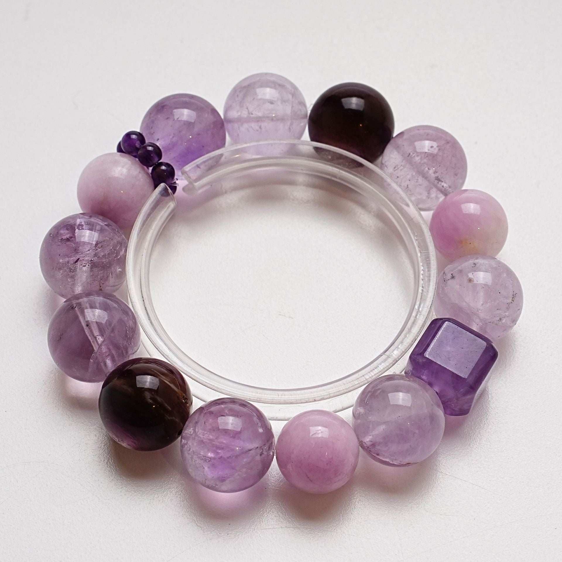Natural Lavender Crystal Bracelet for Women Purple Lepidolite Amethyst Purple Lepidolite Bracelet