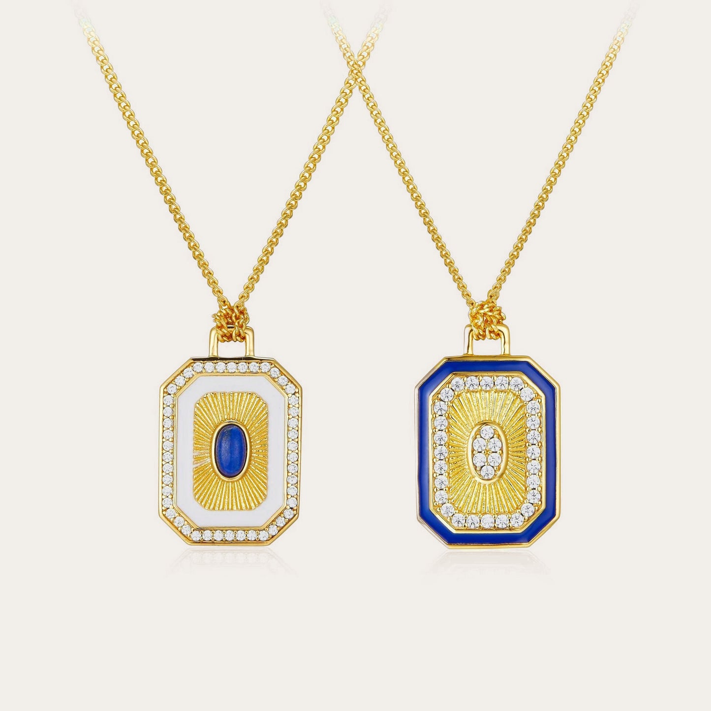 Whole Body925Silver Double-Sided Necklace Natural Lapis Lazuli Light Luxury Resin Craft Fashion Layered Wear ins Wind Clavicle Chain