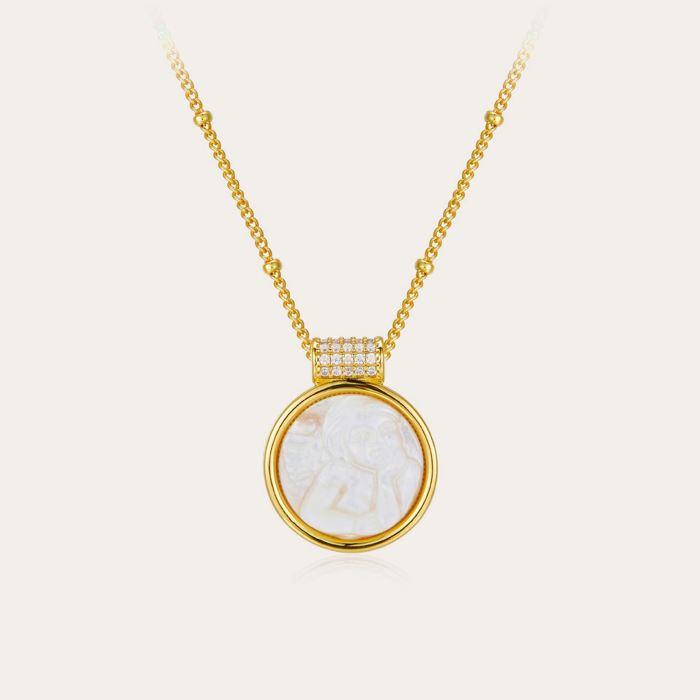 Whole Body925Silver Carved White Mother-of-Pearl Necklace Versatile Pendant Shell Niche Design Sense Cross-Border Light Luxury Style Jewelry