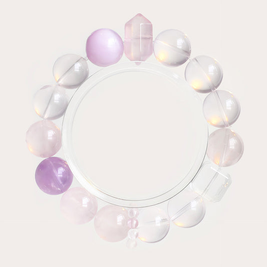 Natural Rose Quartz & Lavender Amethyst Bracelet – Healing Crystal Bracelet for Love & Self-Care