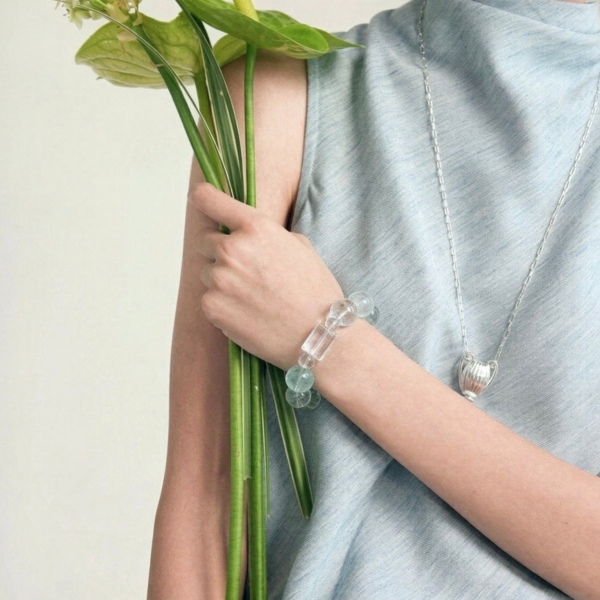 Amazonite & Green Phantom Bracelet — Harmony & Renewal