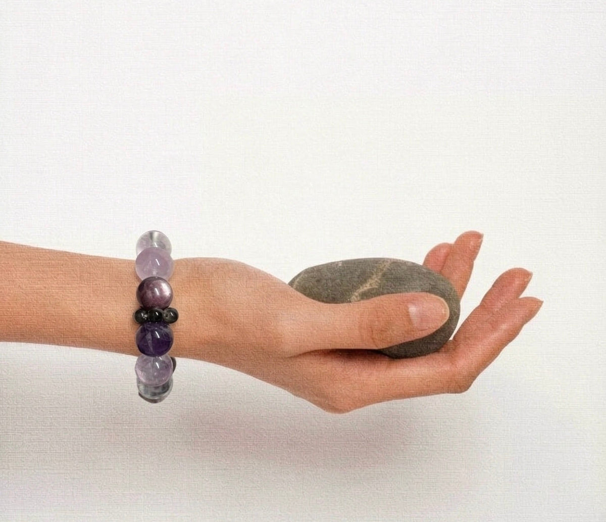 Uruguay Amethyst & Lepidolite Bracelet — Peace & Intuition