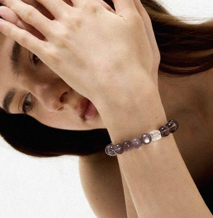 Lepidolite & Amethyst Bracelet — Joy & Serenity