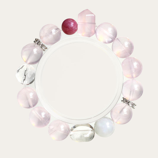 Rose Quartz & Rhodonite Bracelet – Natural Crystal Jewelry for Love and Self-Care