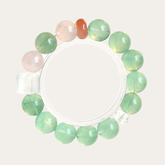 Green Fluorite & Rose Quartz Bracelet – Harmonizing Healing Crystals