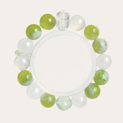 Xiuyan Jade & Green Fluorite Bracelet – Healing Crystal Jewelry for Harmony and Renewal