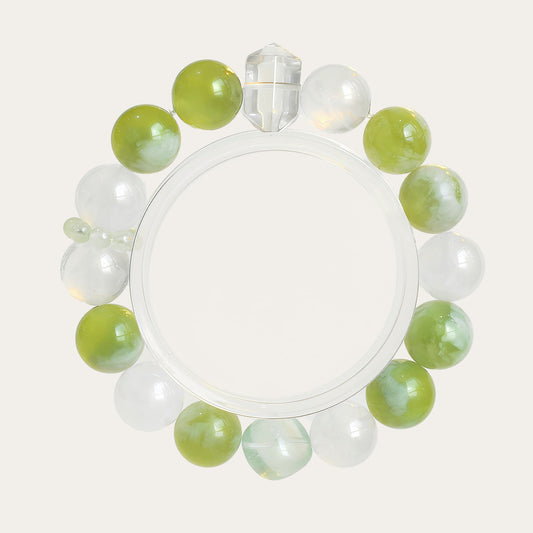 Xiuyan Jade & Green Fluorite Bracelet – Healing Crystal Jewelry for Harmony and Renewal