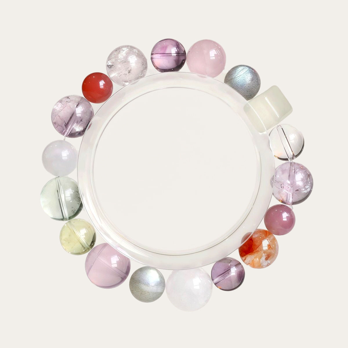 Браслет из лунного камня, лимонного кварца и розового кварца – украшения из натуральных кристаллов для радости и исцеления.