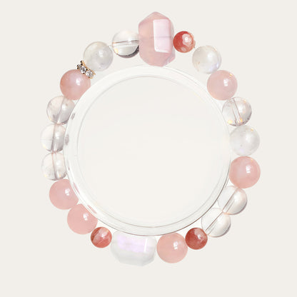 Rose Quartz & Moonstone Bracelet – Natural Crystal Jewelry for Love and Emotional Healing
