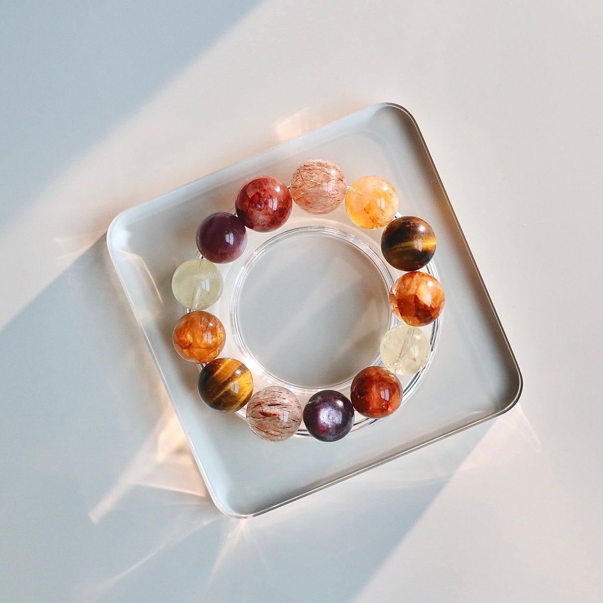 Tiger’s Eye and Citrine crystal bracelet for confidence and abundance, natural healing energy jewelry