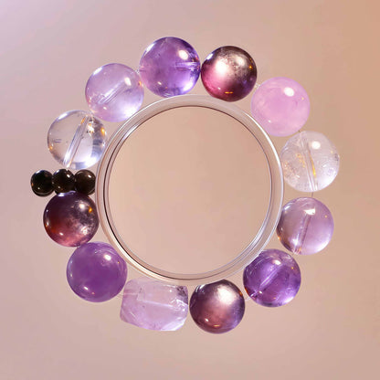 Uruguay Amethyst & Lepidolite Bracelet — Peace & Intuition