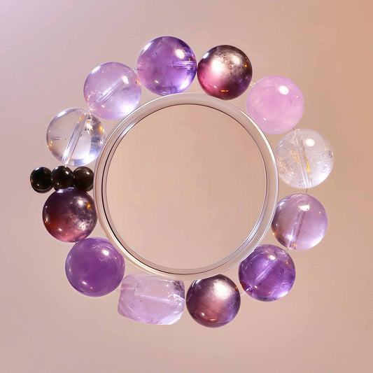 Uruguay Amethyst & Lepidolite Bracelet — Peace & Intuition