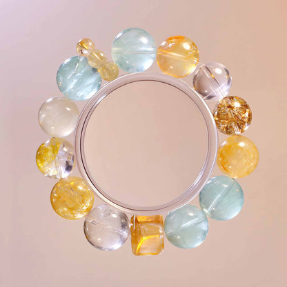 Green Fluorite & Citrine Bracelet — Clarity & Abundance