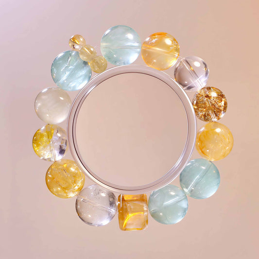 Green Fluorite & Citrine Bracelet — Clarity & Abundance