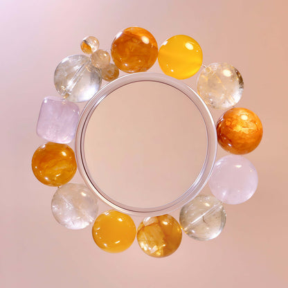 Lemon Quartz & Flower Agate Bracelet — Joy & Optimism