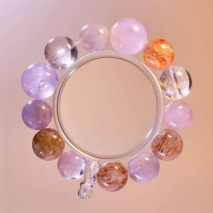 Lavender Quartz & Super Seven Bracelet — Intuition & Protection