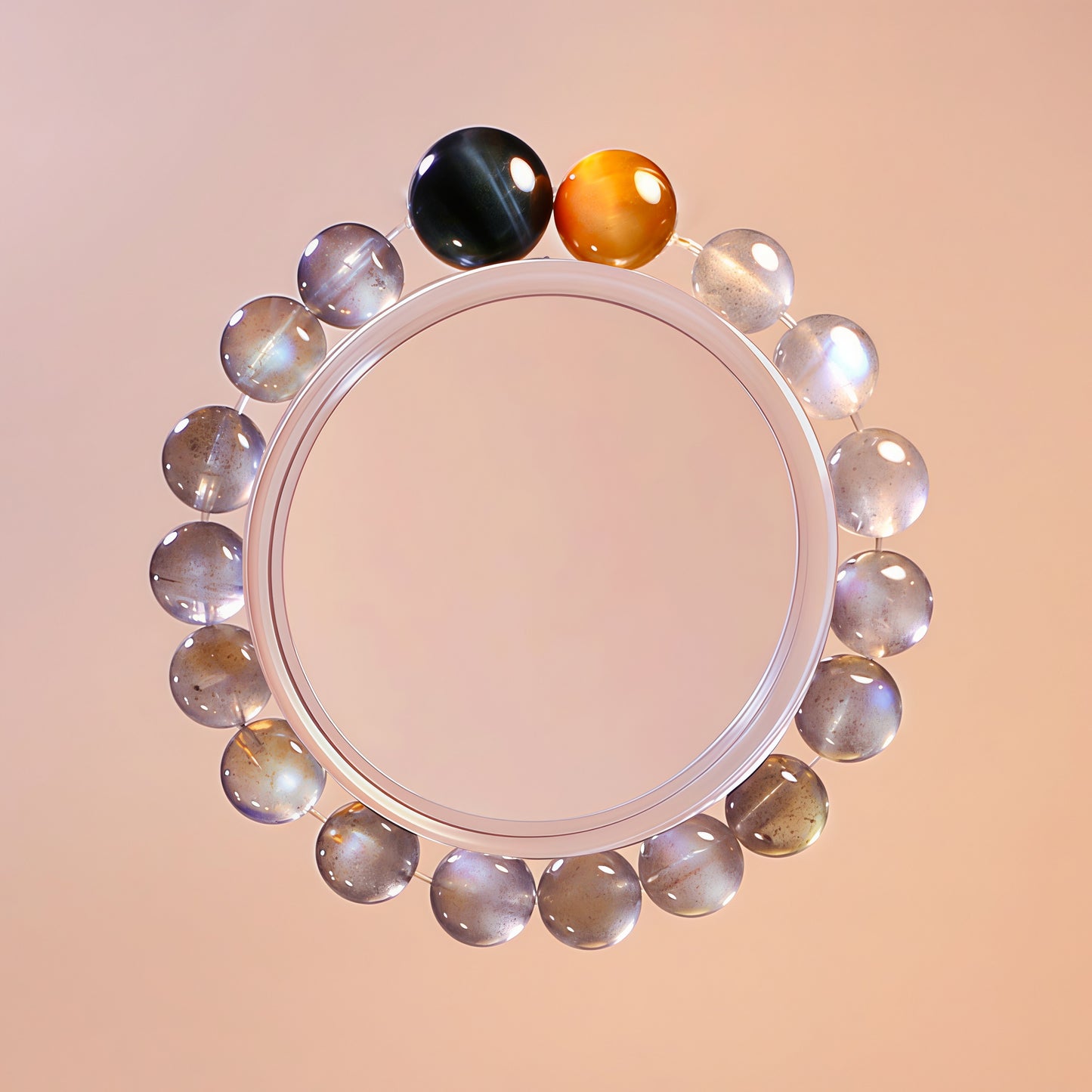 Gray Moonstone & Tiger’s Eye Bracelet – Natural Crystal Jewelry for Intuition and Confidence