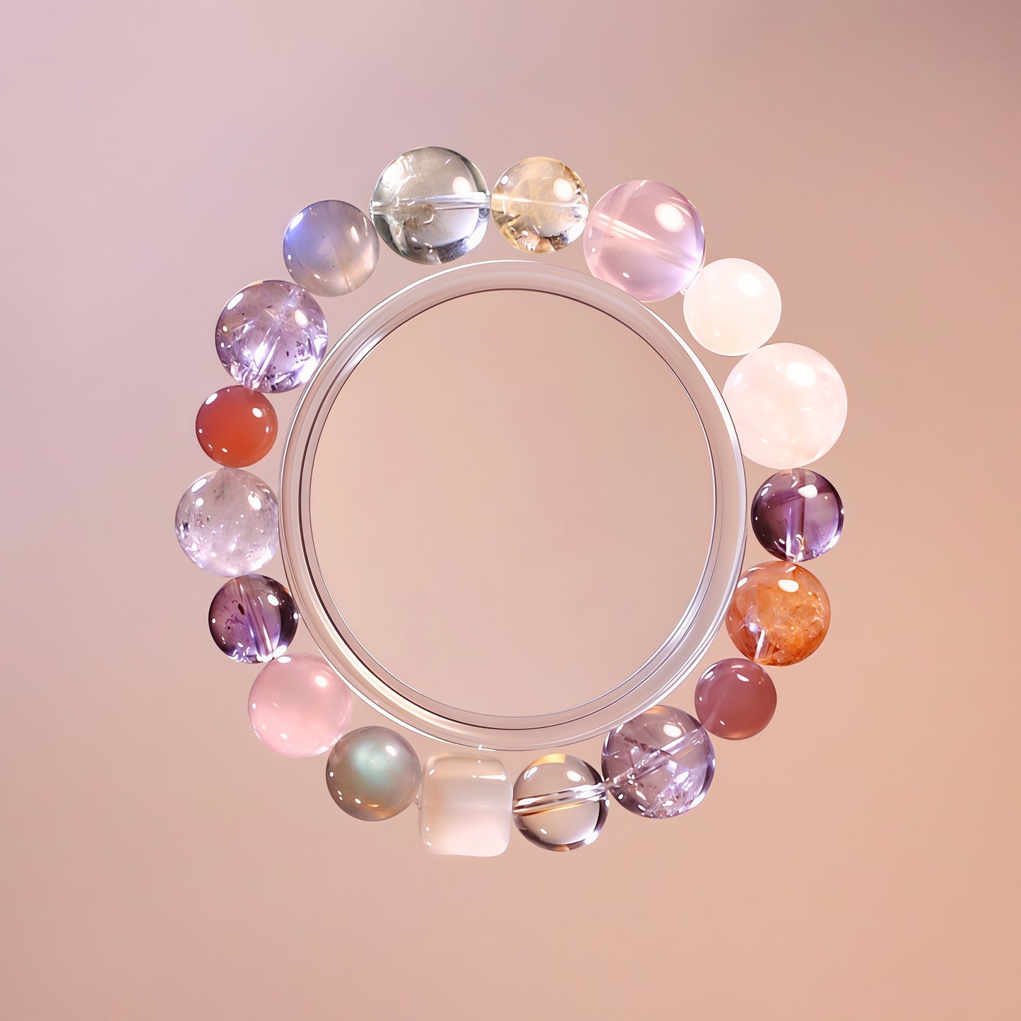 Moonstone, Lemon Quartz & Rose Quartz Bracelet – Natural Crystal Jewelry for Joy and Healing