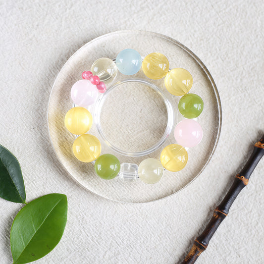 Aquamarine & Rose Quartz Bracelet — Love & Harmony